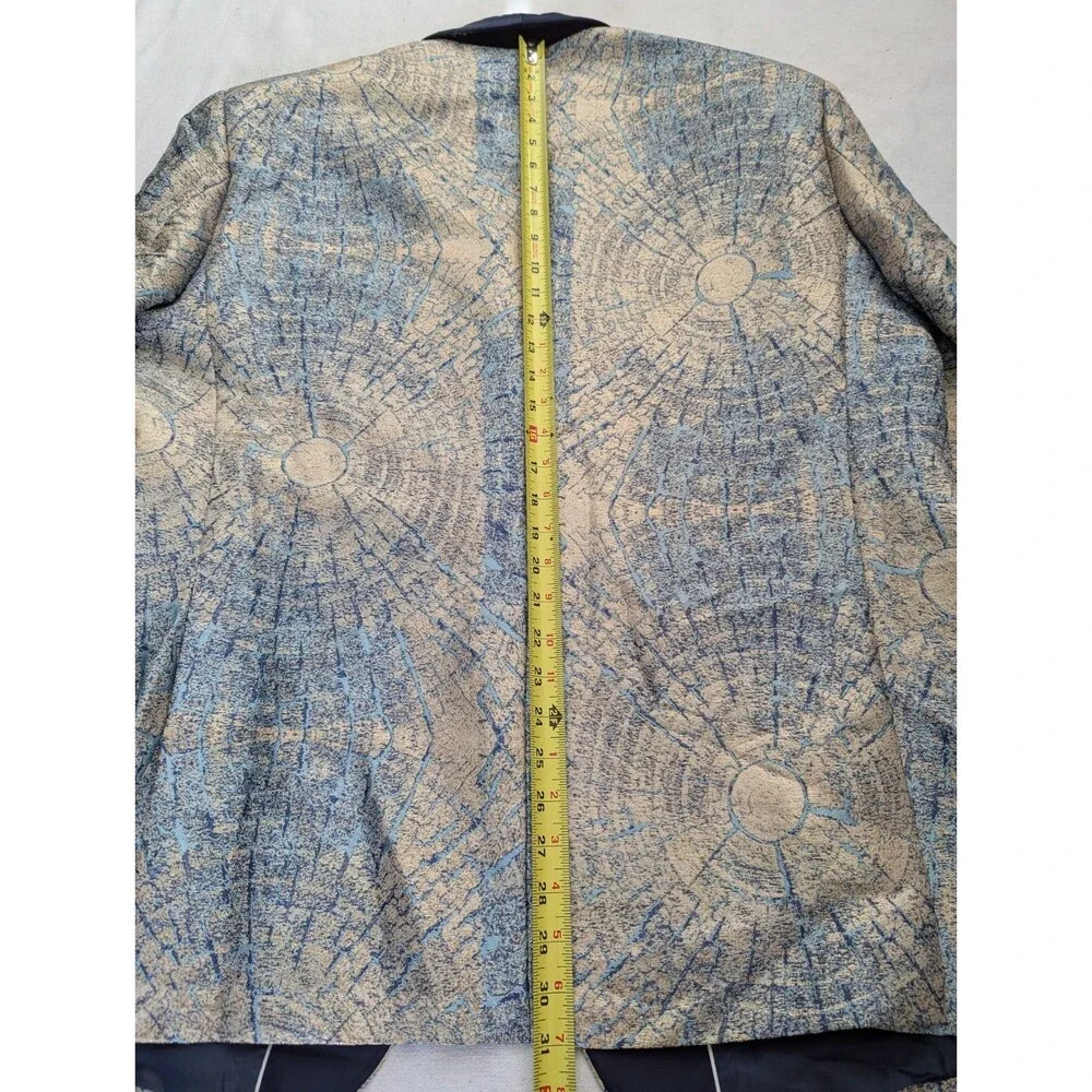 Bespoke TAZIO uomo 48R Sport Coat Blazer Exclusive Modern Fit Blue & Cream White